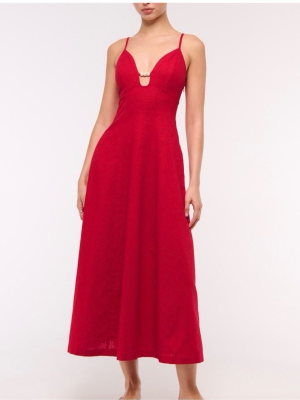 A&F NWOT Beaded Flowy Midi Dress XSP